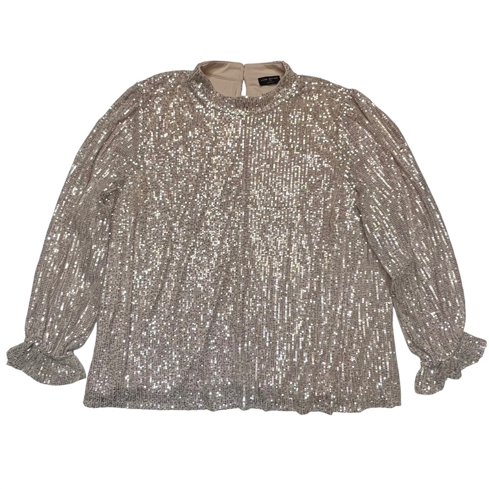 Lane Bryant Sequin Gold Sparkle Glam Holiday New Year's Party Top Size 34/36